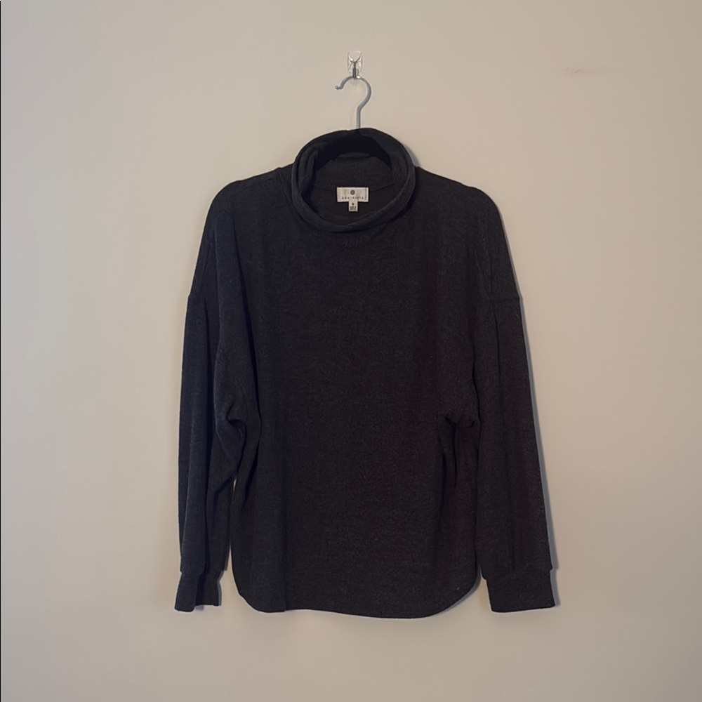 Socialite Charcoal Turtleneck Sweater Fine Knit